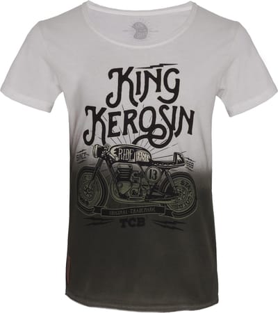 King Kerosin T-shirt TCB Dip Dye Witite Olijfgroen