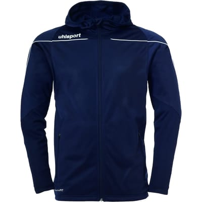 Uhlsport Stream 22 Trainingsjas Met Capuchon Kind Marine Blauw-Wit Maat 140