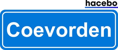 Hacebo - Plaatsnaam Sticker - 29x10 CM - Coevorden sticker - Verkeersborden sticker - grappige cadeaus - Coevorden