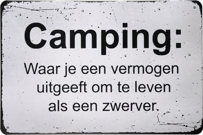 Metalen bordje mancave – Camping – Wandbord – Tekstbord – Metal sign – Muur decoratie – Metalen borden – Metalen wandbord – 20 x 30cm – Cave & Garden