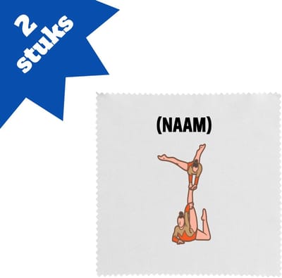 Akyol - acroyoga 2 vrouwen met je eigen naam brillendoekjes - Acrobatiek - mensen die acrobatiek/acroyoga beoefenen - acrobaat - acroyoga - mensen die houden van acrobatiek - verjaardag - cadeau - kado - geschenk - gift - 17,8 bij 17,8 cm - 2 stuks