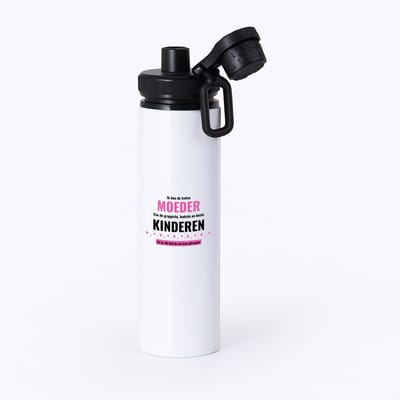 Hacebo® - ik ben de trotste moeder van de grappigste, leukste en beste kinderen, en ja dit heb ik van hun gekregen waterfles met draaidop zwart - de trotste moeder - Moeder cadeautjes - moederdag - verjaardagscadeau - water fles - 850ML