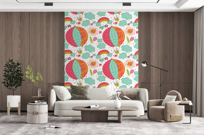 Behang - Fotobehang Konijn - Patroon - Baby - Breedte 165 cm x hoogte 220 cm