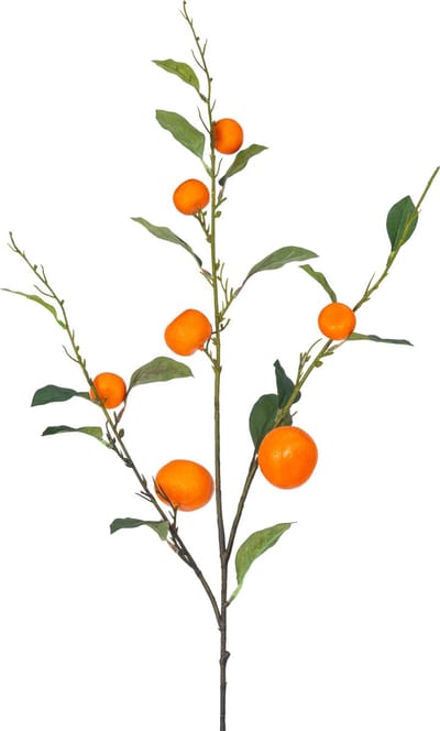 Easyplants | Kunsttak Mandarijn 93 cm oranje | Zijde | Nepbloemen | oranje | Onderhoudsvrij | Kant-en-klaar