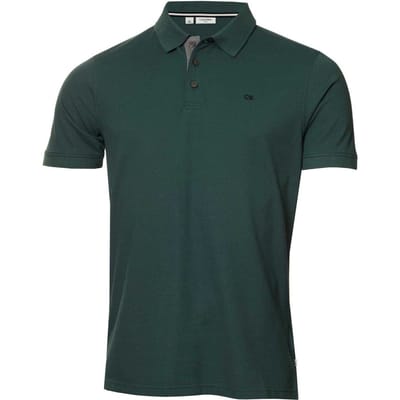 Calvin Klein Heren Geborduurd Kraag Poloshirt met Korte Mouwen (Dennengroen)