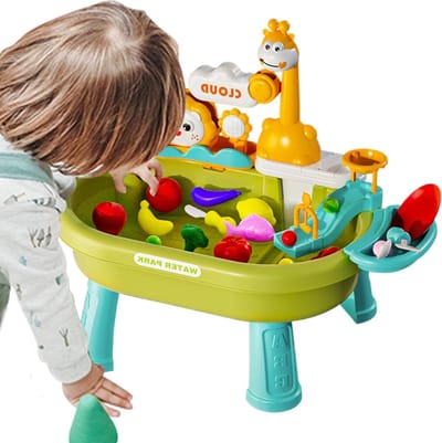Watertafel Kinderen - Buitenspeeltafel - Zomer Plezier - Elektrisch Vissersspel - 45 x 35 x 13 cm - Groen