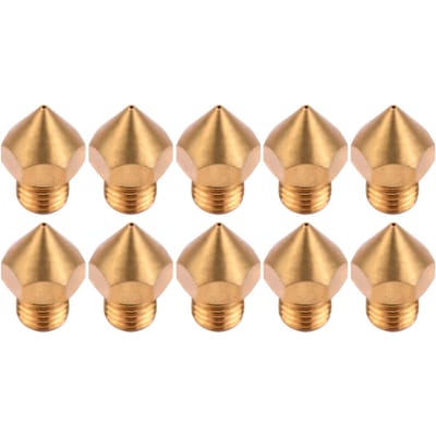 Aibecy 10 stuks 3D-printer extruder messing mondstuk 0,4 mm printer hotend compatibel met CR10S Pro 3D 10pcs goud
