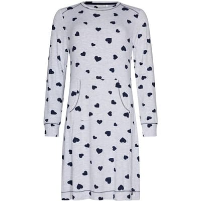Rebelle - Nachthemd - Silver Frost - Viscose - Hartjes - Grijs - Maat 36