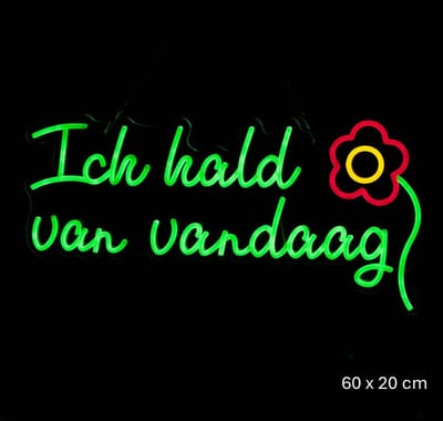 Decoratie Lichtreclame Ich hald van vandaag 60 cm.