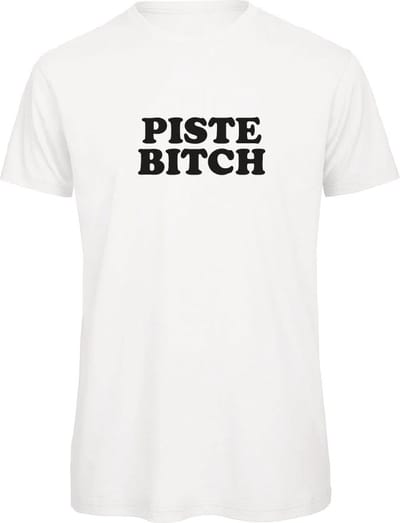 Piste Bitch wintersport t-shirt wit XL - soBAD. | Foute apres ski outfit | kleding | verkleedkleren | wintersport t-shirt | wintersport dames en heren