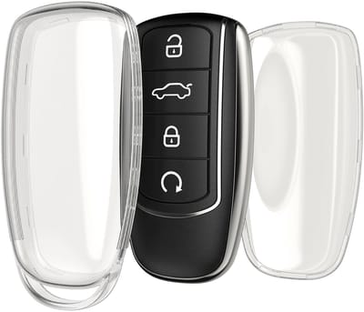 kwmobile autosleutel hoesje geschikt voor Chery Omoda C5 / Jaecoo 7 / Tiggo 7 Pro 8 Pro / Arrizo 5 - Autosleutel behuizing van TPU - Transparant in transparant