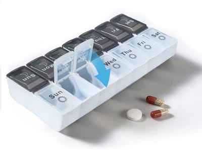 Weekelijkse 's ochtends en 's avonds pillen, pillen doos 7 dagen 's avonds en overdag, wekelijkse 's ochtends en 's avonds pillen zonder BPA, pillen doos 7 dagen 's ochtends en 's avonds, afneembaar en handig op te slaan