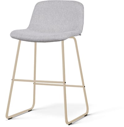Nolon Nino-Mats Barkruk Lichtgrijs - Beige Onderstel - 65 Cm - Scandinavisch - Barstoel - Stoffen