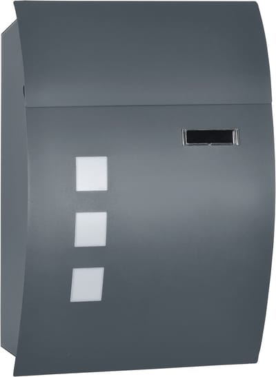 HOMCOM - Brievenbus - Staal - 32L x 10B x 45H cm - Donkergrijs
