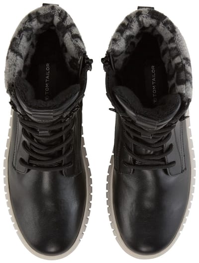 Tom Tailor - Gevoerd enkellaarsje met leo detail - Maat 37 - black