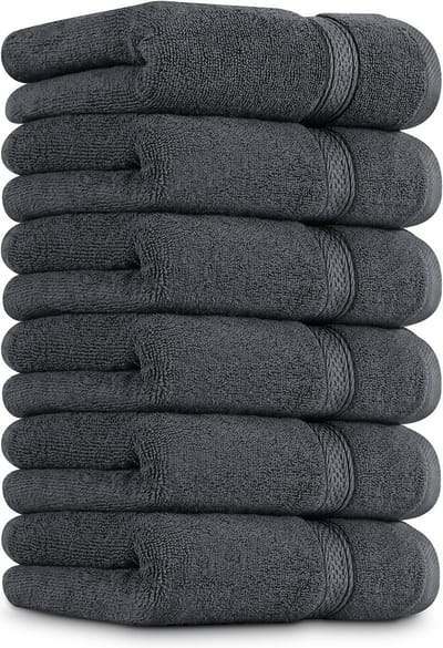 Unyqoos ® Luxueuze Zachte Katoenen Handdoekenset voor Badkamercomfort, 6 Stuks, 41 x 71 cm, Grijs