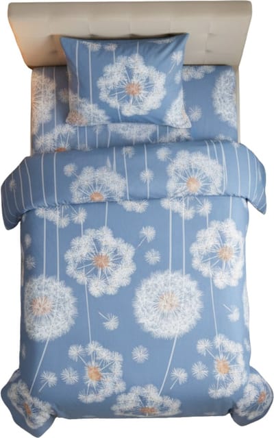 HappyNest - Dekbedovertrek - 1 persoons 140x220 cm - met Kussensloop 60x70cm - Paardenblomen