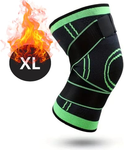 Nivard Kniebrace - Sportbrace Knie - Knee Sleeves - Knee Sleeves Powerlifting - Compressie Knie Brace - Knee Wraps - Knee Support - Dames - Heren - Comfortabel - Groen - Maat XL