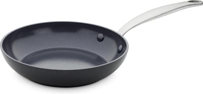 GreenPan Barcelona Koekenpan 24cm – PFAS-vrije antikleeflaag – Koekenpan inductie – Keramische koekenpan - Ovenbestendig tot 220°C – RVS handgrepen - Zwart