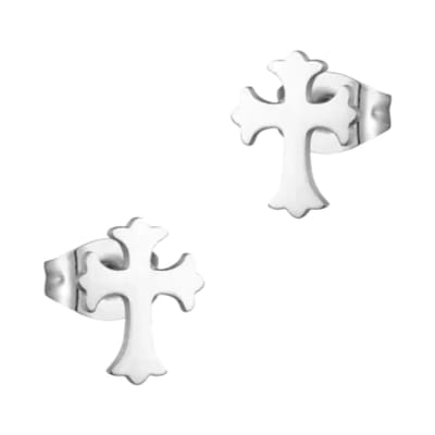 Aramat Jewels | Oorbellen | Stalen Kruisjes Oorbellen Zilverkleur 9x6mm | | | |9mm | Staal | Volwassenen | Verkleurd niet