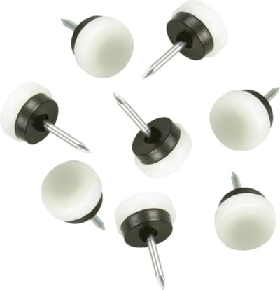 AMIG Viltglijders/meubelbeschermers met nagel - 8x - D19 mm - wit - stoelpoten - kunststof - onder meubels