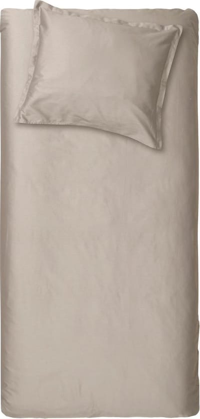 Cinderella Sundays Dekbedovertrek - 1 persoons - Satijn - 140 x 200/220 cm - Taupe + 1 kussensloop 60x70