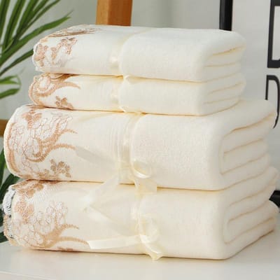 Ensemble de serviettes en microfibre de luxe en dentelle brodée, ensemble cadeau, serviette de visage, serviette de bain, serviettes éponge à séchage rapide, salle de bain, 1/3 pièces 34x75cm 2 piece