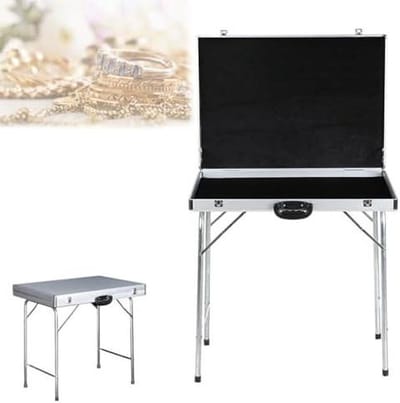 Sieraden Doos - Opbergkoffer Kettingen - Reis Organizer - Waterdicht Aluminium - 40x60cm - Zilver