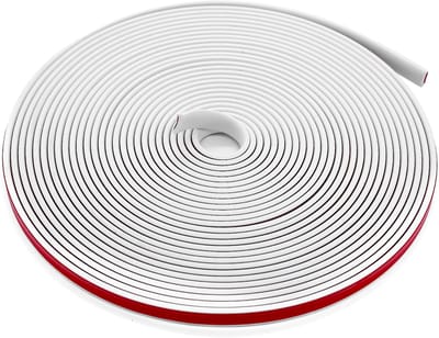 zelfklevende wandlijsten, witte sierlijst, flexibele pvc-strips, zelfklevend voor deuren, ramen, spiegellijsten, muren, plafonds, vloeren, tegels, randen, 10 m x 10 mm