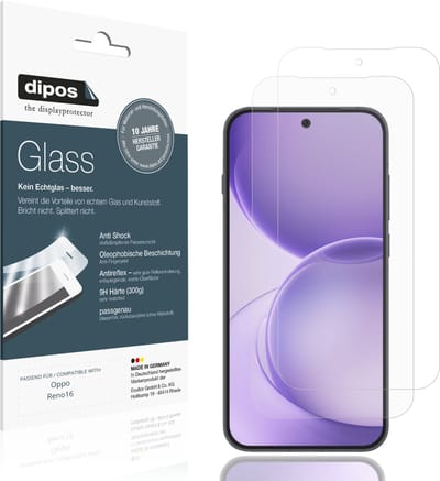 dipos – 2x Matte Pantserfolie geschikt voor Oppo Reno16 | 9H Screenprotector