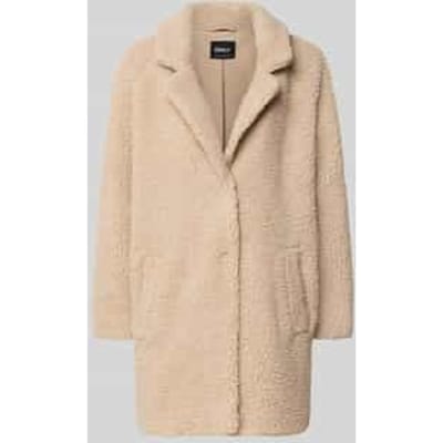 Relaxed fit lange jas van teddybont met reverskraag, model 'NEWAURELIA'