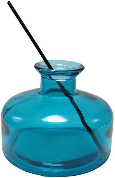 Dailygoods- Diffuser 200ml Glas - Aromatherapie Container - Geurverspreider - Hervulbare Fles - Blauw - Ronde Vorm