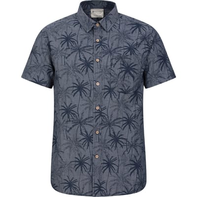 Mountain Warehouse Overhemd met tropische palmboom voor heren (Donkerblauw)