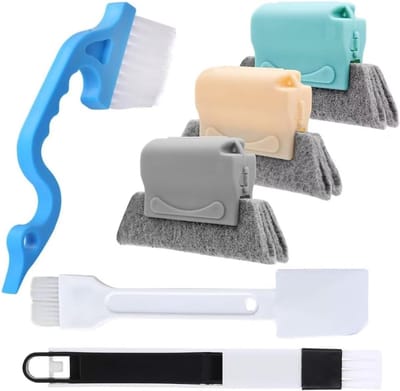 Thijox - Venster Groef Schoonmaak Borstel Kit - Schuifdeur Track Spleet Schoonmaak Borstels - Hand-held Groef Gap Cleaning Tools voor Kleine Ruimten -