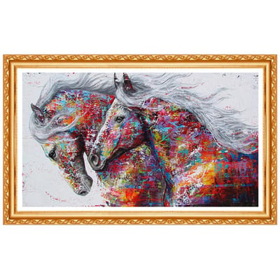 Diamant schilderij paard kits handgemaakte handwerk DIY diamant borduurwerk dier strass foto 20X30CM gray