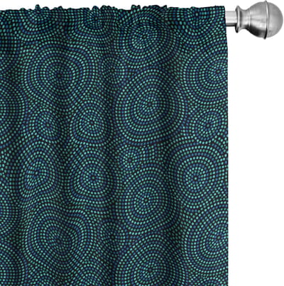 ABAKUHAUS Abstracte gordijnen – 2x75x225 cm – microvezel – Verduisterende gordijnen – Violet Blue Seafoam