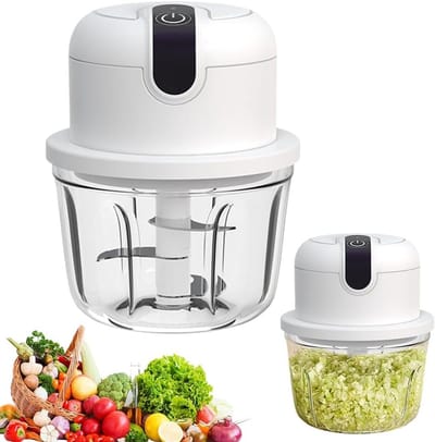 Elektrische mini-uienhakmolen - Elektrische keukenhakmolen 350 ml, USB-oplaadbaar, draadloos, kleine uienhakmolen, geschikt voor uien, fruit, noten, vlees, knoflook