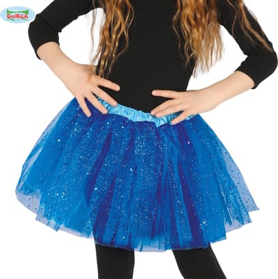 Fiesta Petticoat/tutu rokje - meisjes - kobalt blauw - 31 cm - Tule onderrokje - kinderen