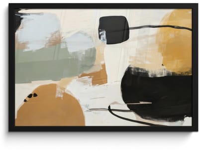 Poster in lijst - Fotolijst 60x40 cm - Posters - Paint - Abstract - Kleuren - Posterlijst zwart - Decoratie - Wanddecoratie woonkamer - Muurdecoratie slaapkamer