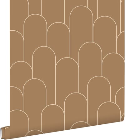 ESTAhome behang art deco motief terracotta - 50 x 900 cm - 139654