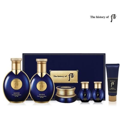 The History Of Whoo Gongjinhyang Kun Ja Yang Special Set of 3(Balancer+Emulsion+Cream+Foam Cleanser) blue