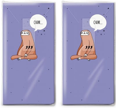 Zakdoeken Luiaard Motief - Papieren Tissues - Dagelijks Gebruik - Hersluitbare Verpakking - 22 x 21 cm