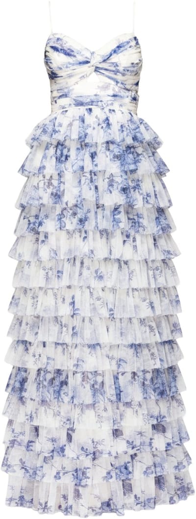 LARICA Jurk - Slim Fit - Rits - Gebloemd Blauw S