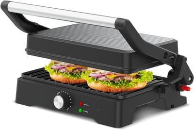 RVV® Contactgrill met uitneembare platen - Contactgrill - Multi grill - Zwart - ‎28cm x 34cm x 12cm