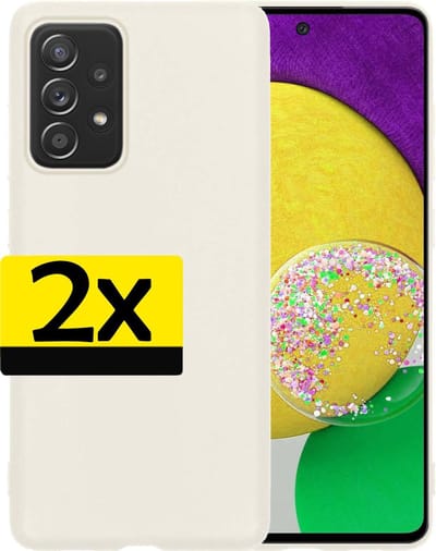 Hoesje - 2 Stuks - Geschikt voor Samsung Galaxy A52s 5G - Sterk & Shockproof - Case Siliconen - Back Cover - Telefoon Hoes - Telefoonhoesjes - Wit