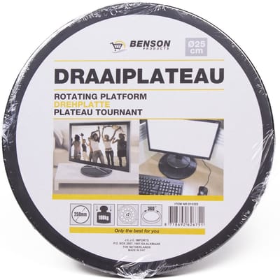 Draaiplateau Multifunctie -  TV - Decoratie - Planten- Speaker - Zwart - 25 cm