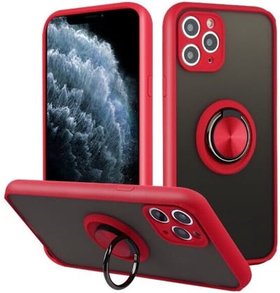 Telefoonhoesje met standaard magneet ring - Silicone hoesje Geschikt voor: Apple iPhone 11 Pro Max - Rood