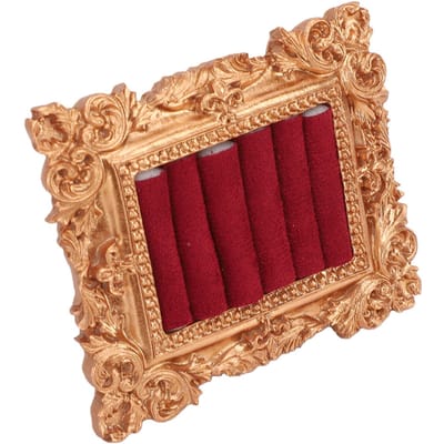 Porte-bagues Vintage Cadre Photo sculpté Or Antique Présentoir à Bijoux avec Doublure en Velours Organisateur pour Bagues Boucles d'Oreilles