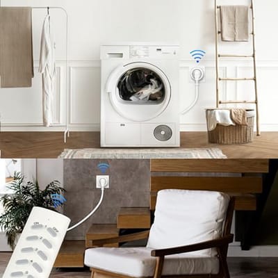 Draadloze Stopcontacten met Afstandsbediening - 2 Sockets, Tot 2300W, 30 Meter Bereik, Binnen en Wit