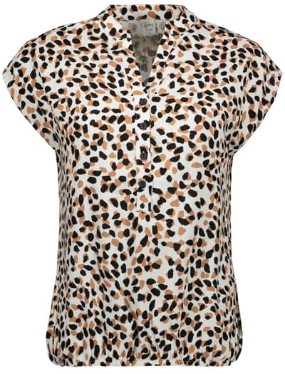 NED T-shirt Lucie Sl Black Spots Woven 26s5 X1988 02 900 Black Dames Maat - S